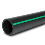 مواسير بلاستيك HDPE ضغط 15.9 بار [PE 63] قطر خارجي 250 مم SDR 7.4 لون أسود مع خط أخضر