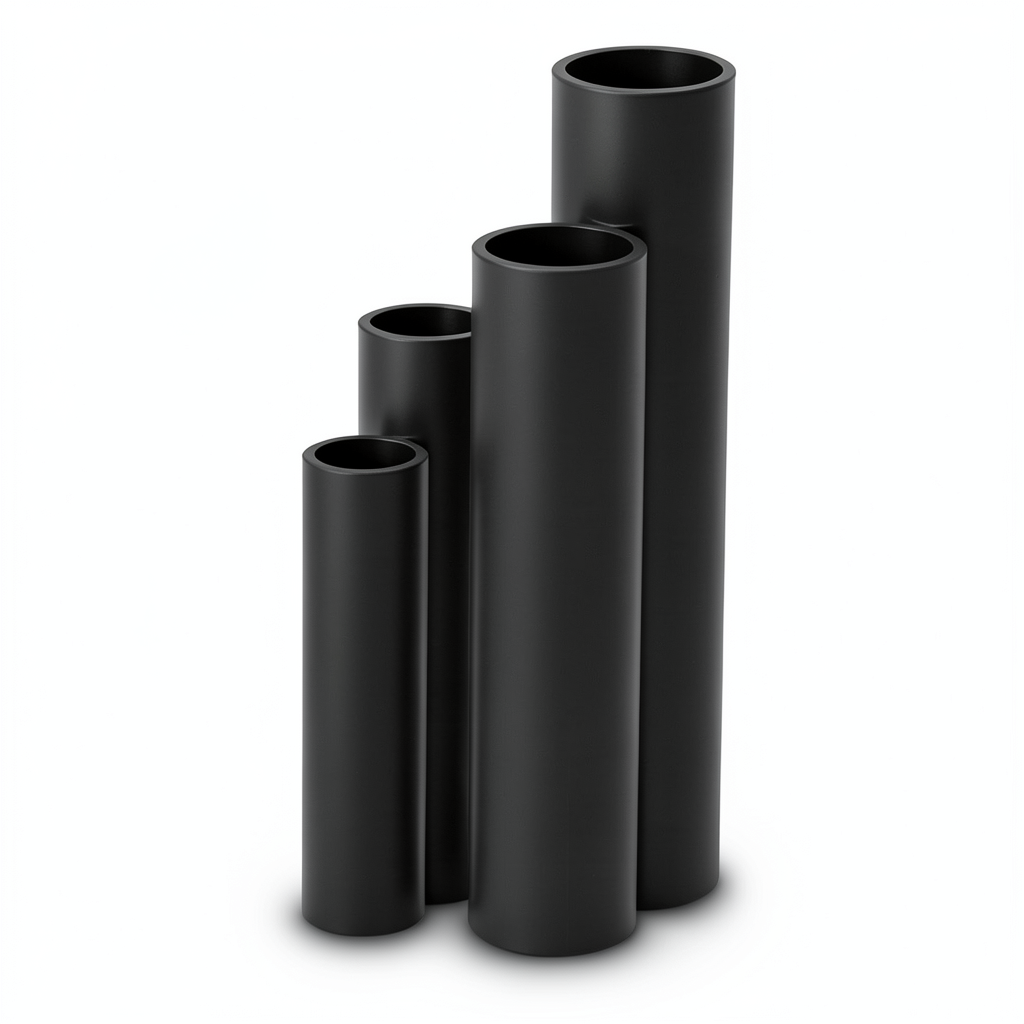 أنابيب HDPE ضغط اسمي 20 بار قطر خارجي 32 مم سمك 5.4 مم لون أسود