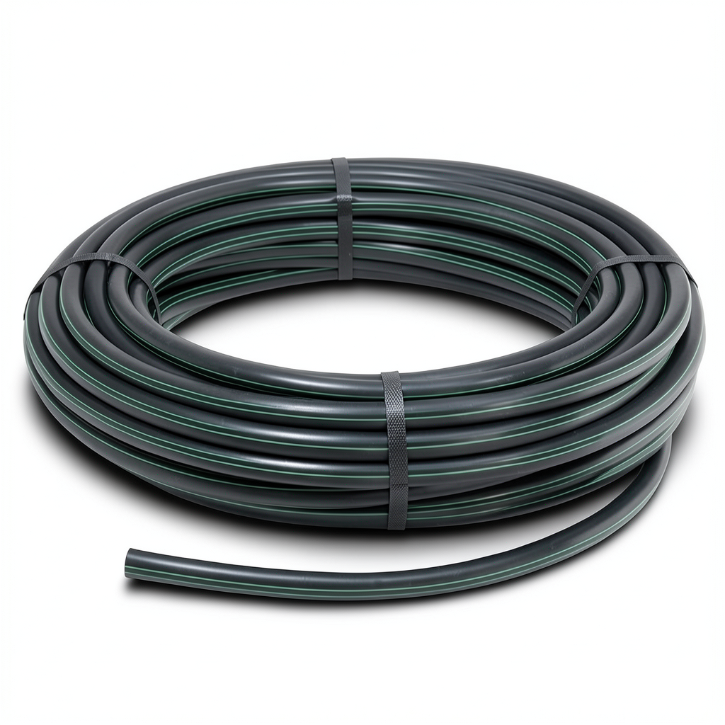 لفة أنابيب HDPE ضغط 15.9 بار PE 63 قطر خارجي 16 مم SDR 7.4 أسود