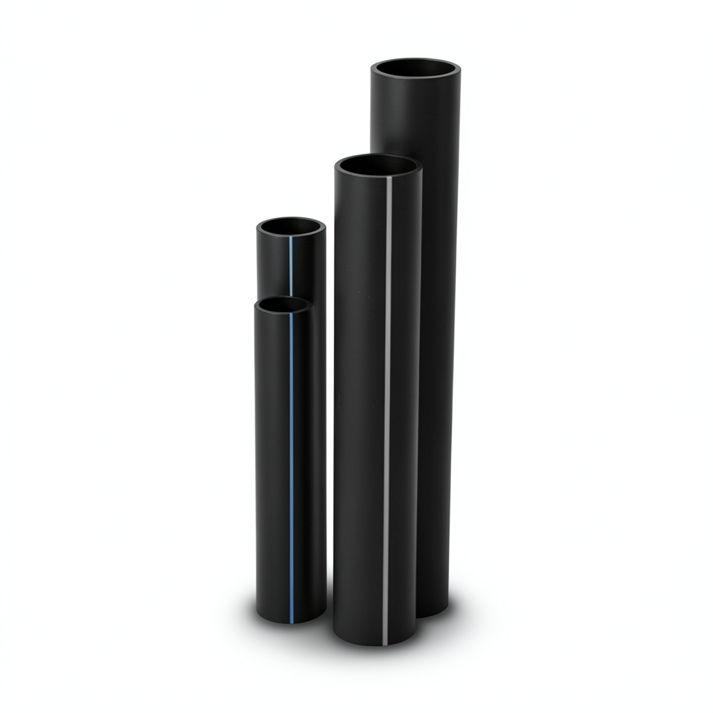 أنابيب HDPE ضغط 20 بار قطر خارجي 50 مم سمك 8.3 مم لون أسود