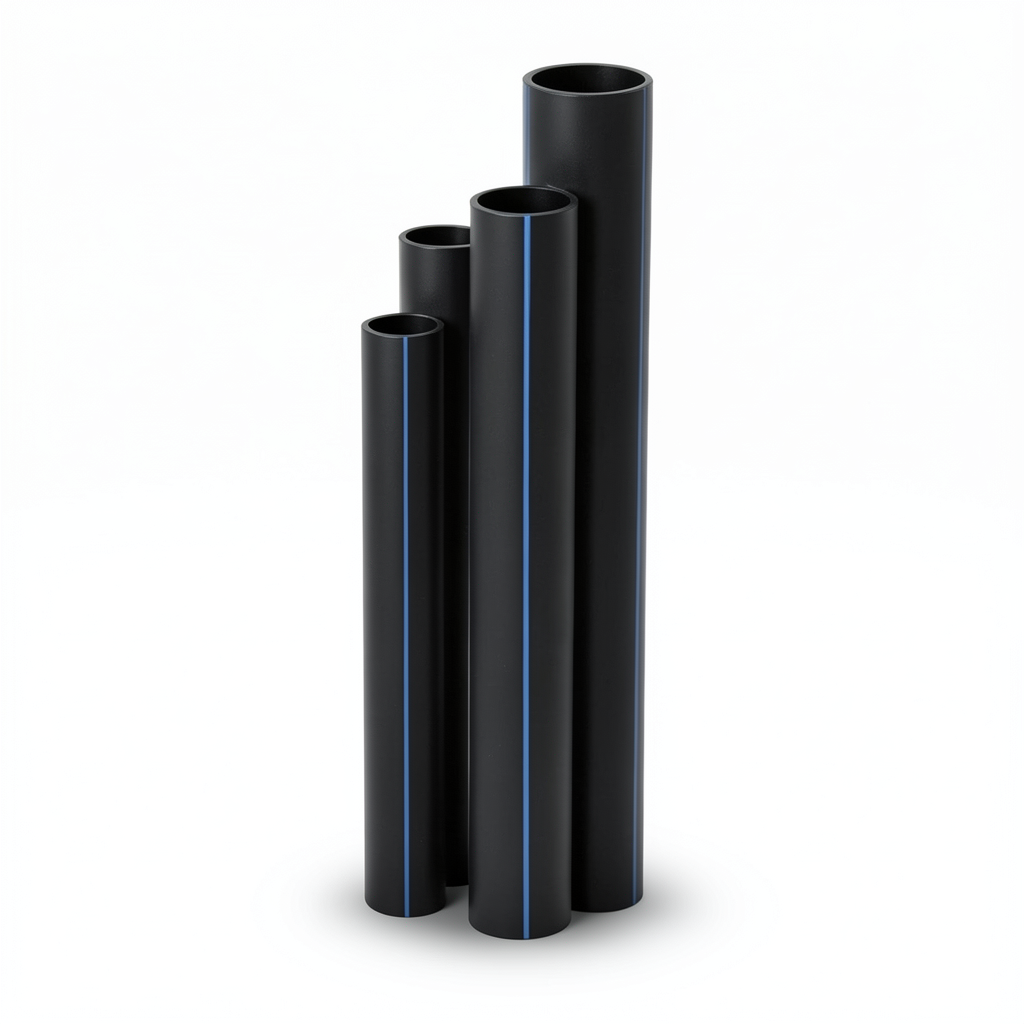 أنابيب HDPE الجودة ضغط 20 بار قطر خارجي 125 مم سمك 20.8 مم لون أسود