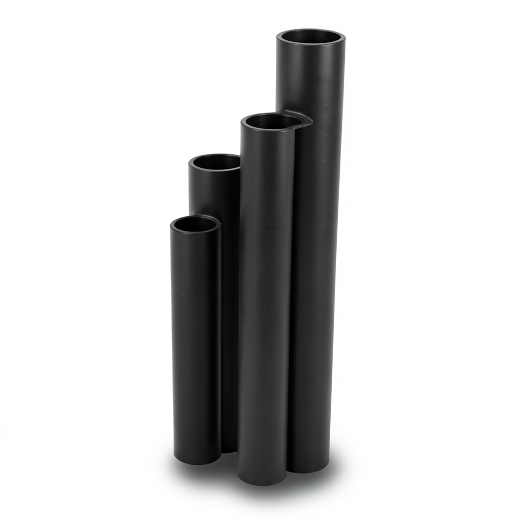 أنابيب HDPE ضغط اسمي 20 بار قطر خارجي 180 مم سمك 29.9 مم لون أسود