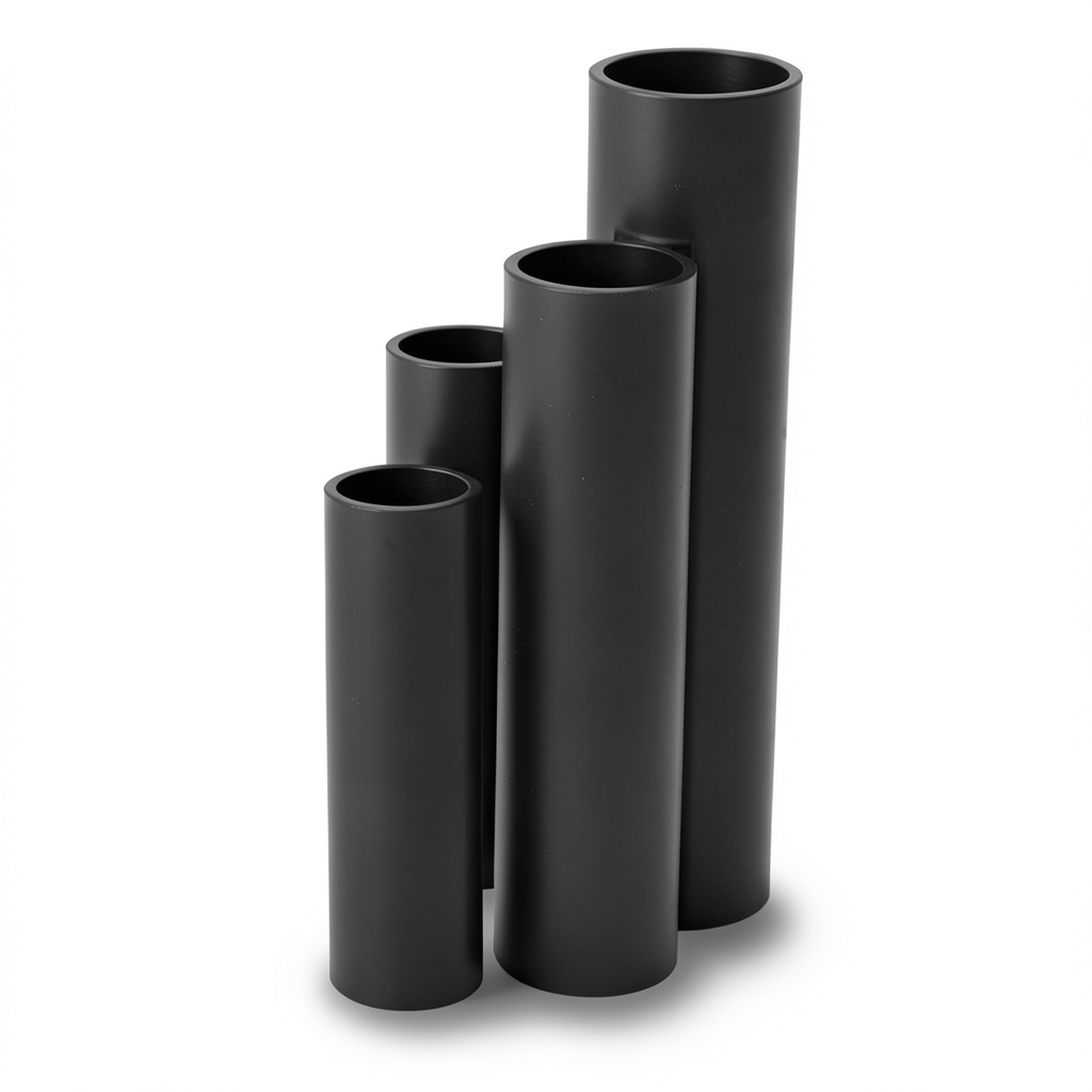 أنابيب HDPE ضغط 20 بار قطر خارجي 90 مم سمك 15 مم لون أسود