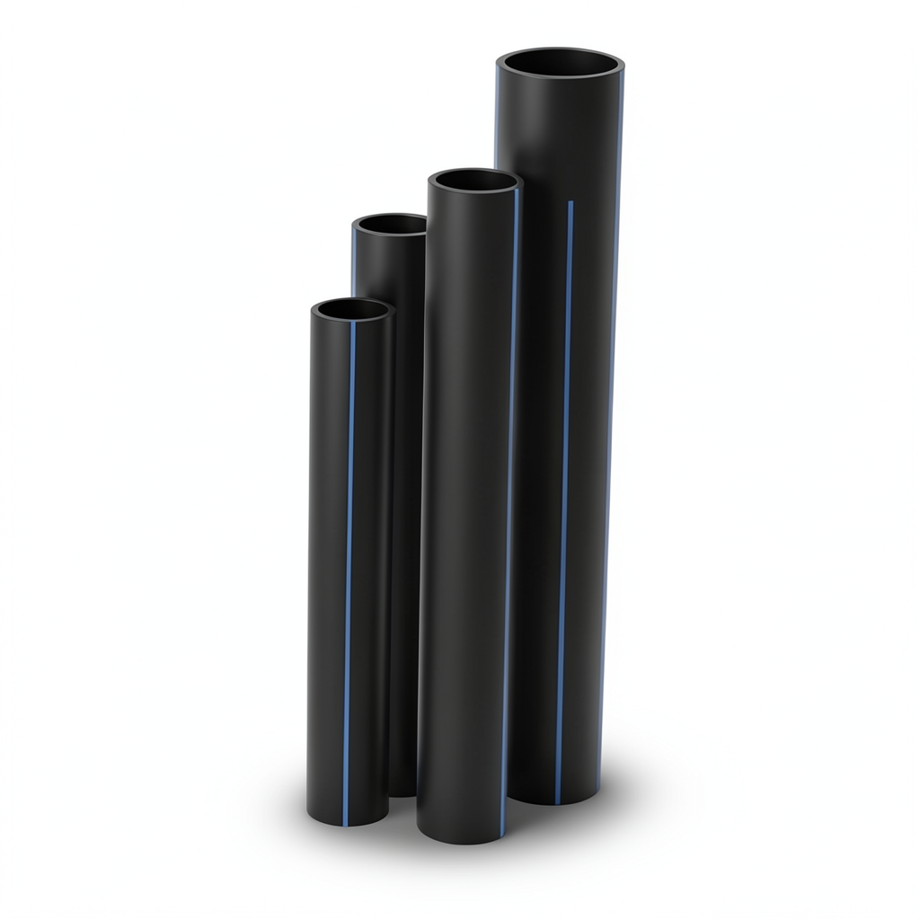 أنابيب HDPE ضغط اسمي 20 بار قطر خارجي 180 مم سمك 29.9 مم لون أسود
