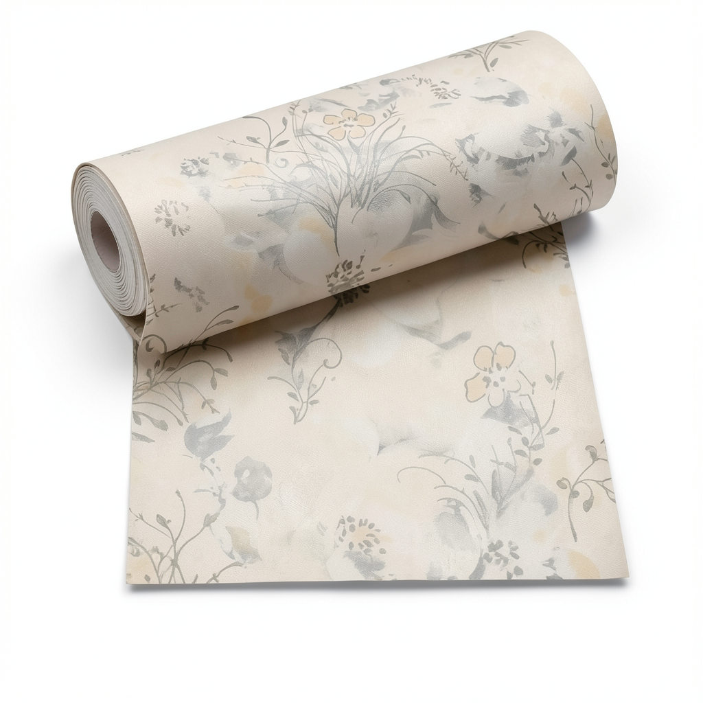 Italian Floral Wall Covering 10m x 0.73m Beige, Model 56947