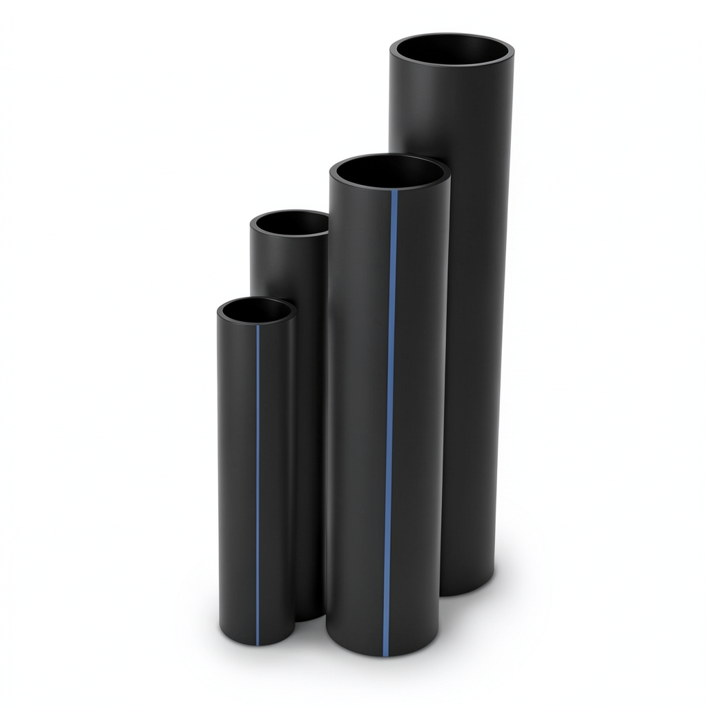 أنابيب HDPE ضغط 20 بار قطر خارجي 225 مم سمك 37.4 مم لون أسود