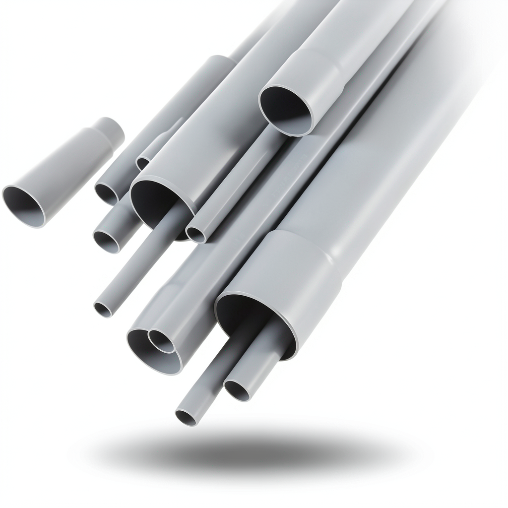 UPVC Pipes Outside Diameter 200 mm Thickness 4 mm Gray Color