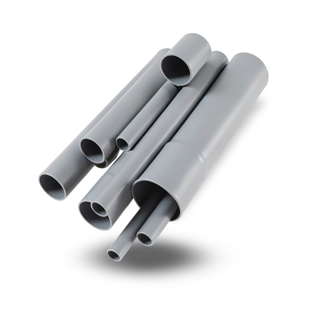 مواسير UPVC مقاس ½ 1 إنش سمك 2.03 مم لون رمادي