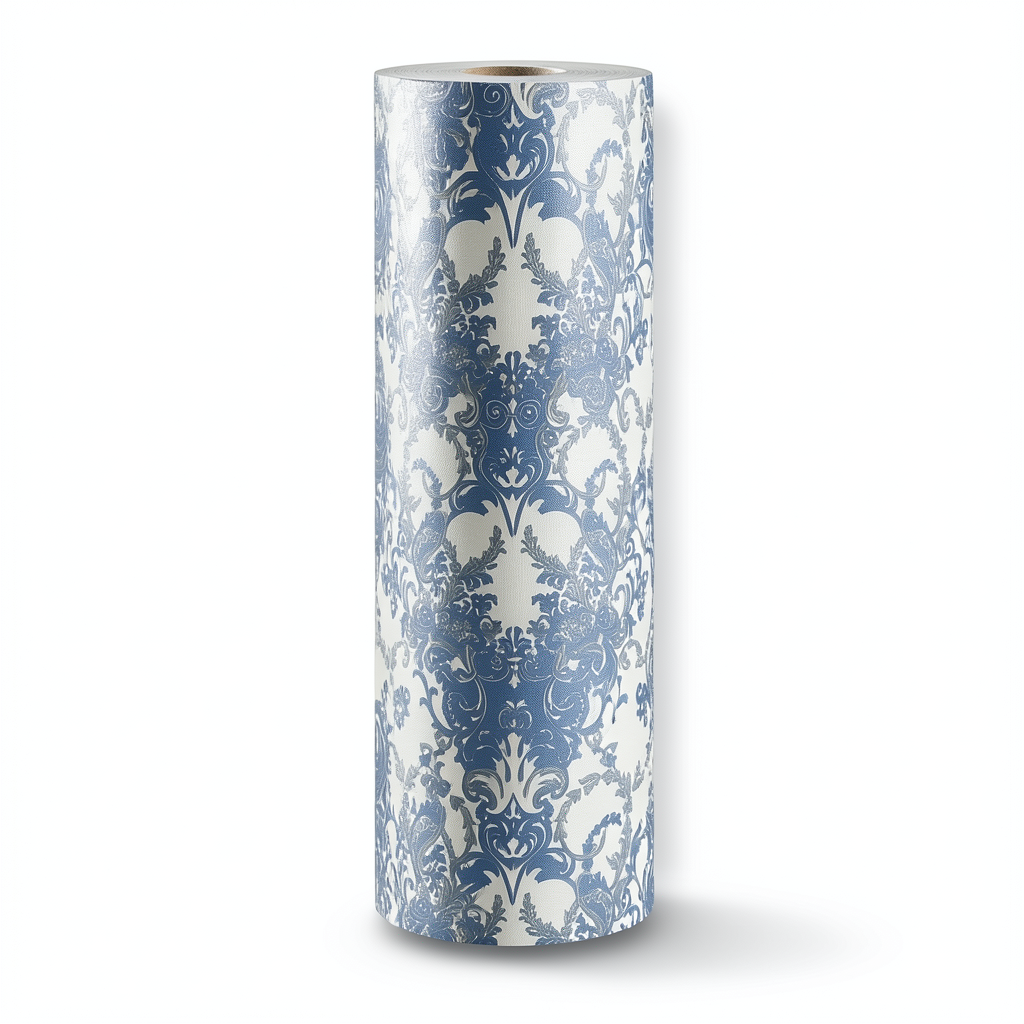 Classic Wallpaper Length 10m, Width 0.70m, Blue Color, Model 15065