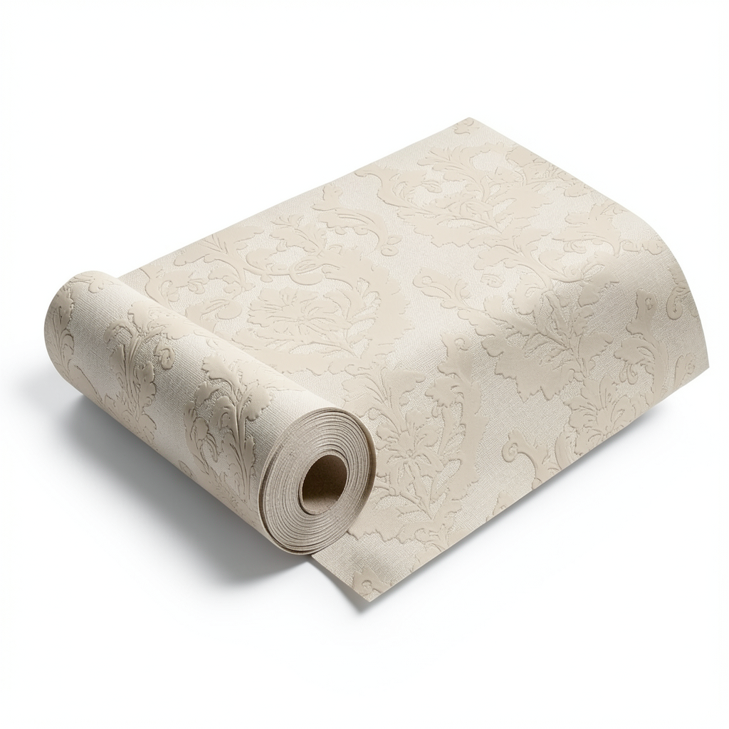 Italian Wallpaper Classic Design Beige Color, 10m x 1.06m, Model 38028