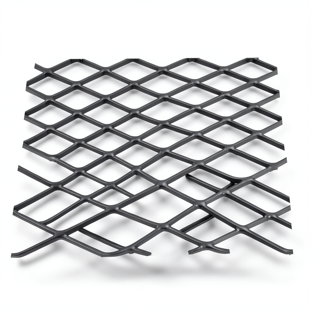 Hot Rolled Black Steel Expanded Metal Mesh Khaleeji 3.8 mm Thickness 1.22 m Width 4 m Length
