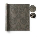 Italian Wallpaper Classic Design 10 m x 1.06 m Dark Beige, Model 81804