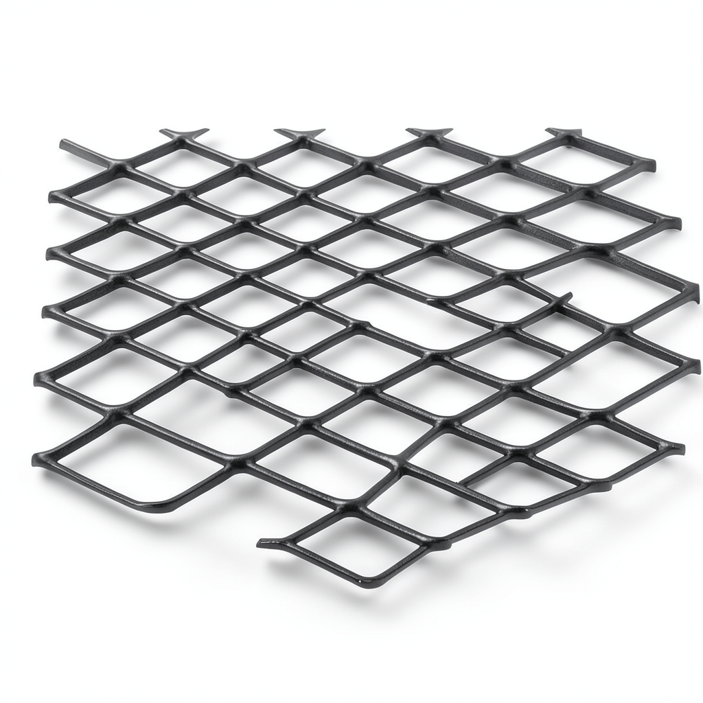 Hot Rolled Black Steel Expanded Metal Mesh Khaleeji Thickness 3.8 mm Width 1.22 m Length 7 m