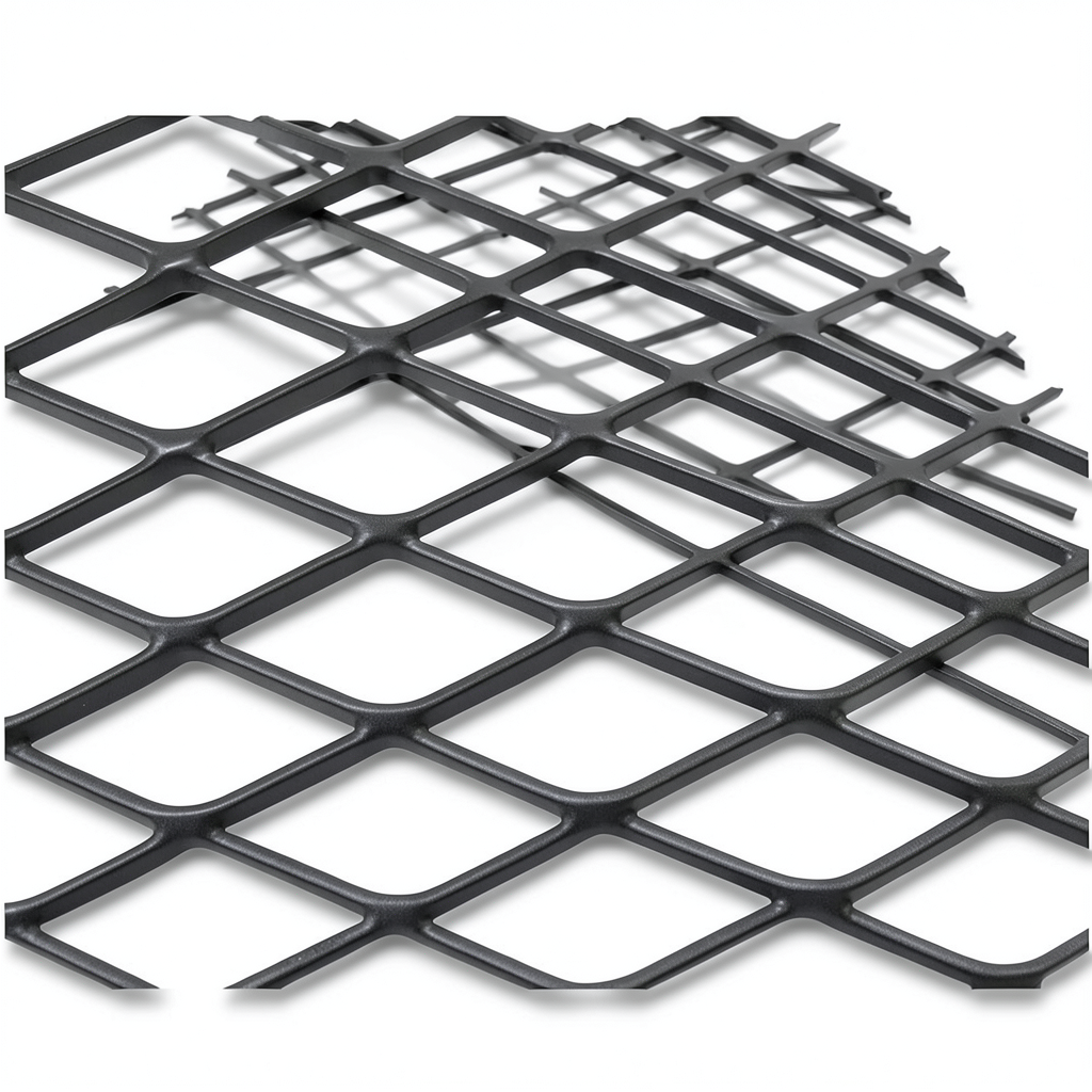 Hot Rolled Black Steel Expanded Metal Mesh Khaleeji 4.8 mm Thickness 1.22 m Width 4 m Length