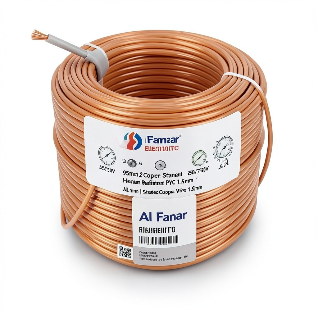 95mm2 Copper Stranded Electrical Wire 450/750V, Heat Resistant PVC 1.6mm | Al Fanar