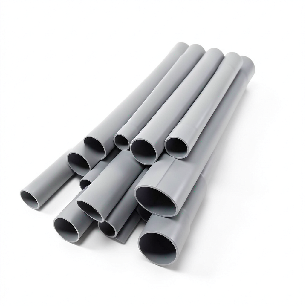 مواسير UPVC EPC 40 مقاس ½ 1 إنش سمك 3.68 مم لون رمادي