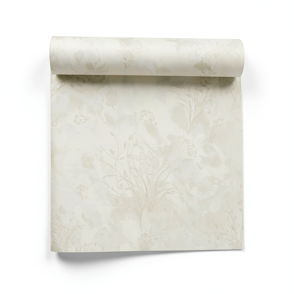 Italian Floral Wallpaper 10m x 0.73m Pale Beige, Model 56946