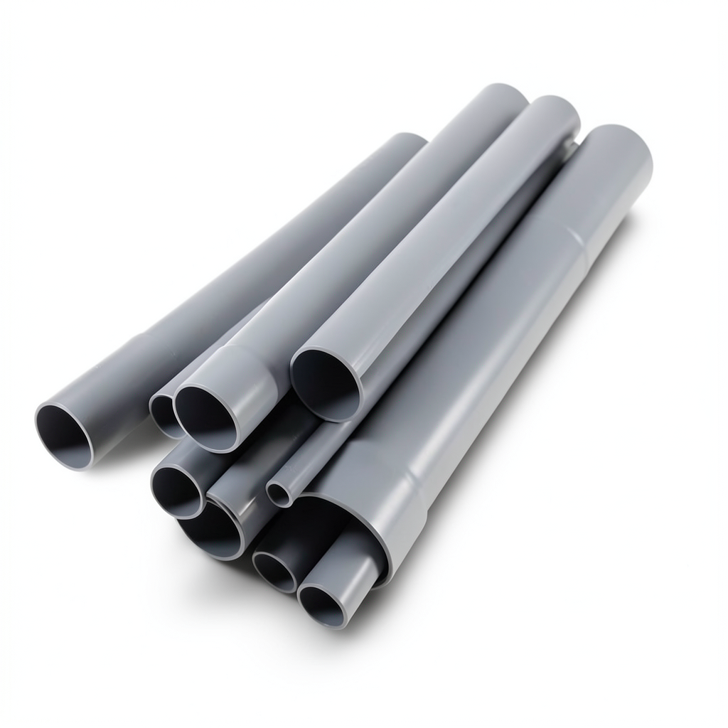 مواسير UPVC EPC 80 مقاس ¼ 1 إنش سمك 4.85 مم لون رمادي