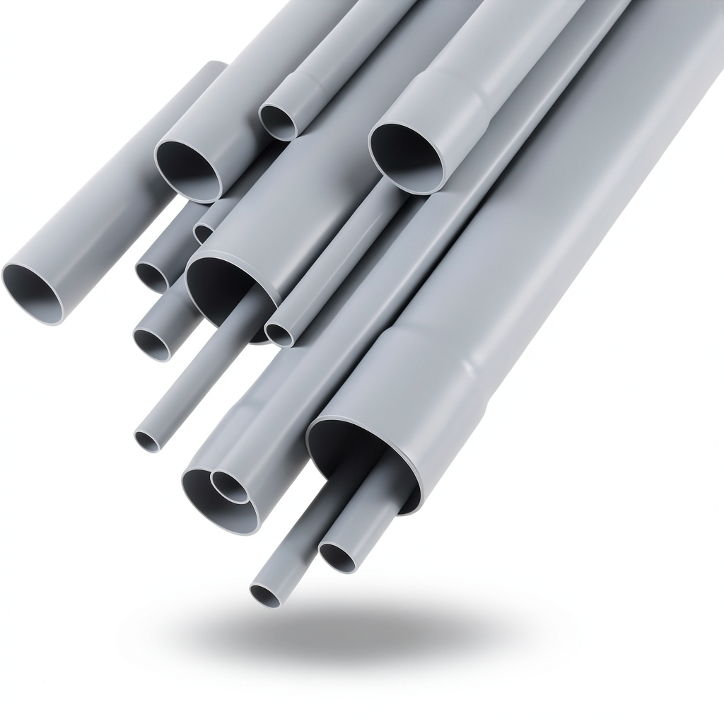 مواسير UPVC EPC 80 مقاس ¼ 1 إنش سمك 4.85 مم لون رمادي