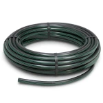 لفة أنابيب HDPE ضغط 4 بار PE 63 قطر خارجي 40 مم SDR 26 لون أسود مع خط أخضر