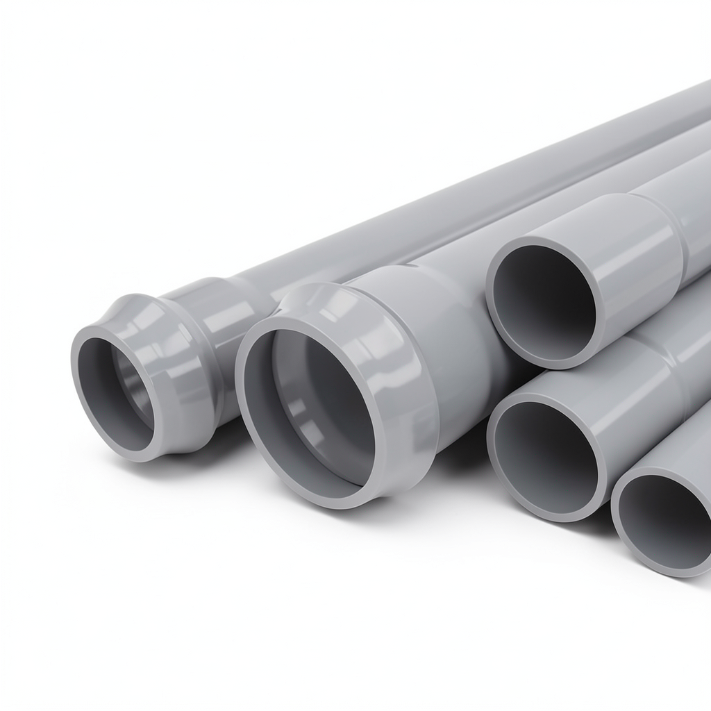 UPVC Pipes Nominal Pressure 10 Bar Outside Diameter 160 mm Thickness 6.2 mm Gray