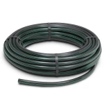 لفة أنابيب بلاستيك HDPE ضغط 4 بار PE 63، قطر خارجي 110 مم، SDR 26 أسود مع خط أخضر