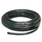 لفة أنابيب HDPE ضغط 6 بار PE 63، قطر خارجي 40 مم SDR 17.6 أسود مع خط أخضر