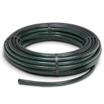 لفة أنابيب بلاستيك HDPE ضغط 6 بار PE 63 قطر خارجي 63 مم SDR 17.6 أسود مع خطوط خضراء