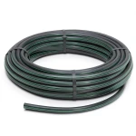 لفة أنابيب HDPE ضغط 6 بار PE 63، قطر خارجي 90 مم SDR 17.6 لون أسود مع خط أخضر