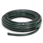 لفة أنابيب HDPE ضغط 4 بار PE 63 قطر خارجي 125 مم SDR 26 لون أسود مع خط أخضر