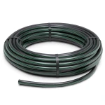 لفة أنابيب بلاستيك HDPE ضغط 6 بار PE 63 قطر خارجي 32 مم SDR 17.6 أسود مع خطوط خضراء