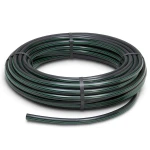 لفة أنابيب بلاستيك HDPE ضغط 6 بار PE 63 قطر خارجي 63 مم SDR 17.6 أسود مع خطوط خضراء