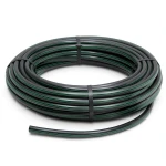 لفة أنابيب HDPE ضغط 6 بار PE 63 قطر خارجي 160 مم SDR 17.6 أسود مع خطوط خضراء