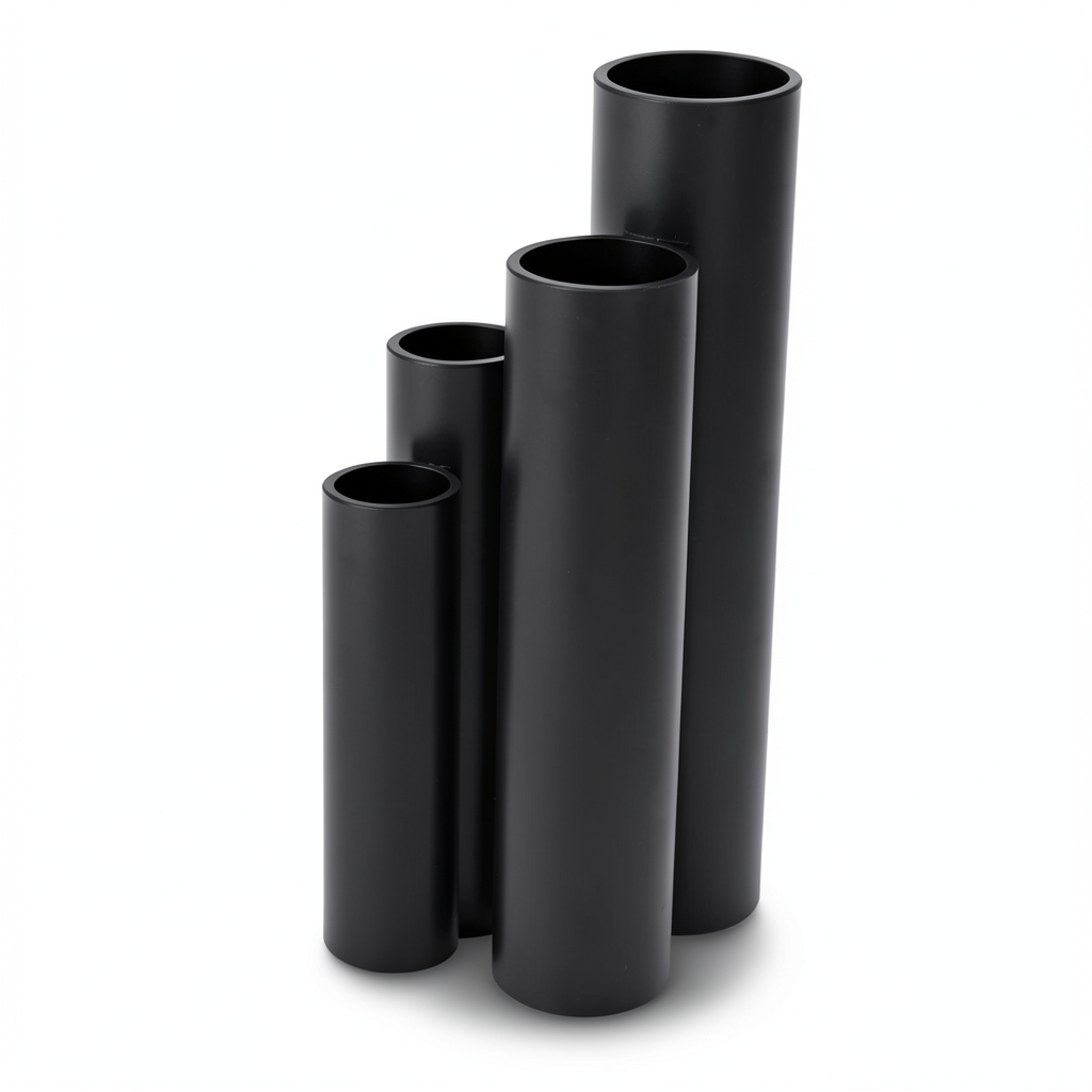 أنابيب HDPE نسبة الأبعاد القياسية 9 قطر خارجي 50 مم سمك 5.6 مم لون أسود