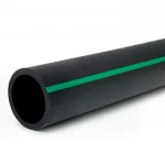 HDPE Polyethylene Pipe  PN 3.9 Bar [PE 63] OD 400 mm  SDR 21  Color Black with Green Stripes | Almona Factory