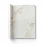 Italian floral wallpaper, size 10 m x 1.06 m, pale beige color, model 5444  