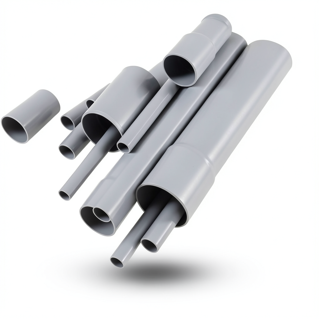 مواسير UPVC EPC 80 مقاس 5 إنش سمك 9.52 مم لون رمادي