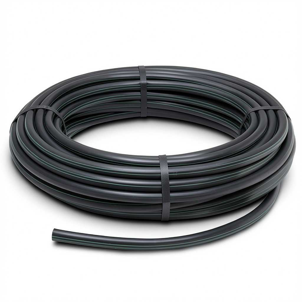 لفة أنابيب HDPE ضغط 15.9 بار PE 63 قطر خارجي 16 مم SDR 7.4 أسود