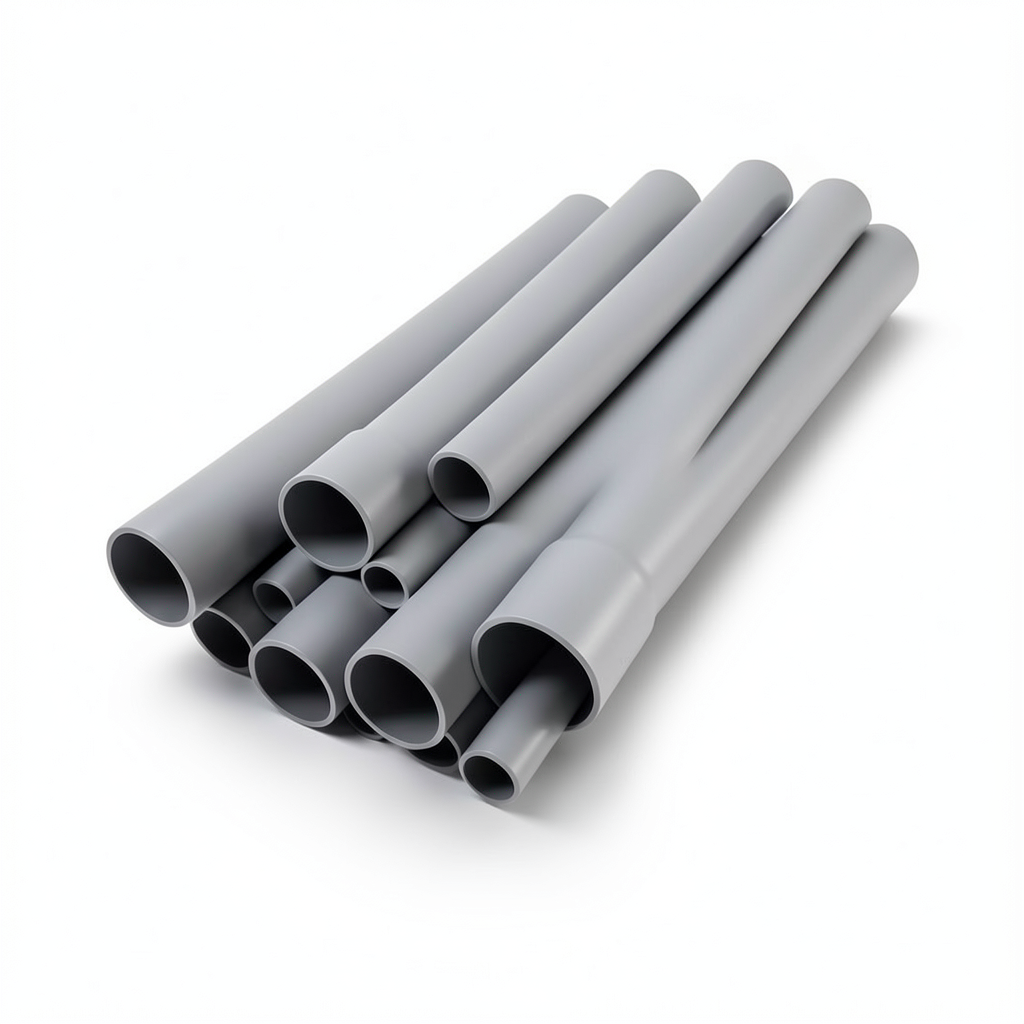 أنابيب UPVC جدول 80 مقاس 1 إنش سمك 4.55 مم لون رمادي