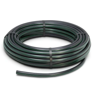 HDPE Plastic Coil Pipe Nominal Pressure 4 Bar PE 63 OD 40 mm SDR 26 Black with Green Stripes