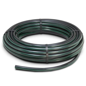 HDPE Plastic Coil Pipe PN 4 Bar PE 63 OD 50 mm SDR 26 Black with Green Stripes