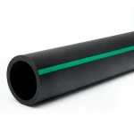 HDPE Polyethylene Pipe  PN 3.9 Bar [PE 63] OD 560 mm  SDR 21  Color Black with Green Stripes | Almona Factory