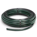 لفة أنابيب بلاستيك HDPE ضغط 4 بار PE 63، قطر خارجي 110 مم، SDR 26 أسود مع خط أخضر
