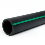 HDPE Polyethylene Pipe  Nominal Pressure 3.9 Bar [PE 63] Outside Diameter 630 mm  SDR 21  Color Black with Green Stripes | Almona Factory
