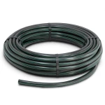 لفة أنابيب HDPE ضغط 6 بار PE 63، قطر خارجي 40 مم SDR 17.6 أسود مع خط أخضر