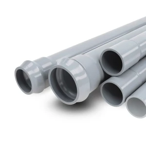 مواسير UPVC ضغط 10 بار قطر خارجي 110 مم سمك 4.2 مم لون رمادي