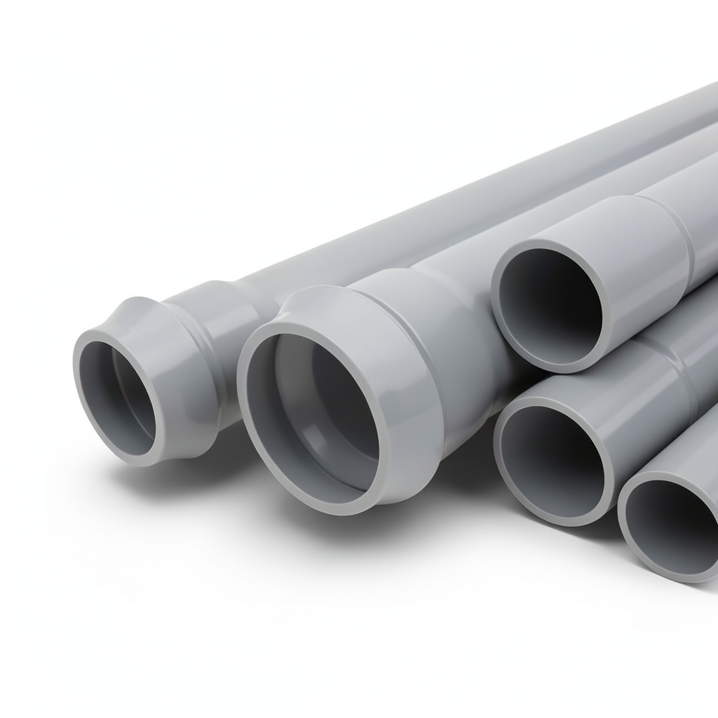 UPVC Pipes Nominal Pressure 10 Bar Outside Diameter 140 mm Thickness 5.4 mm Gray