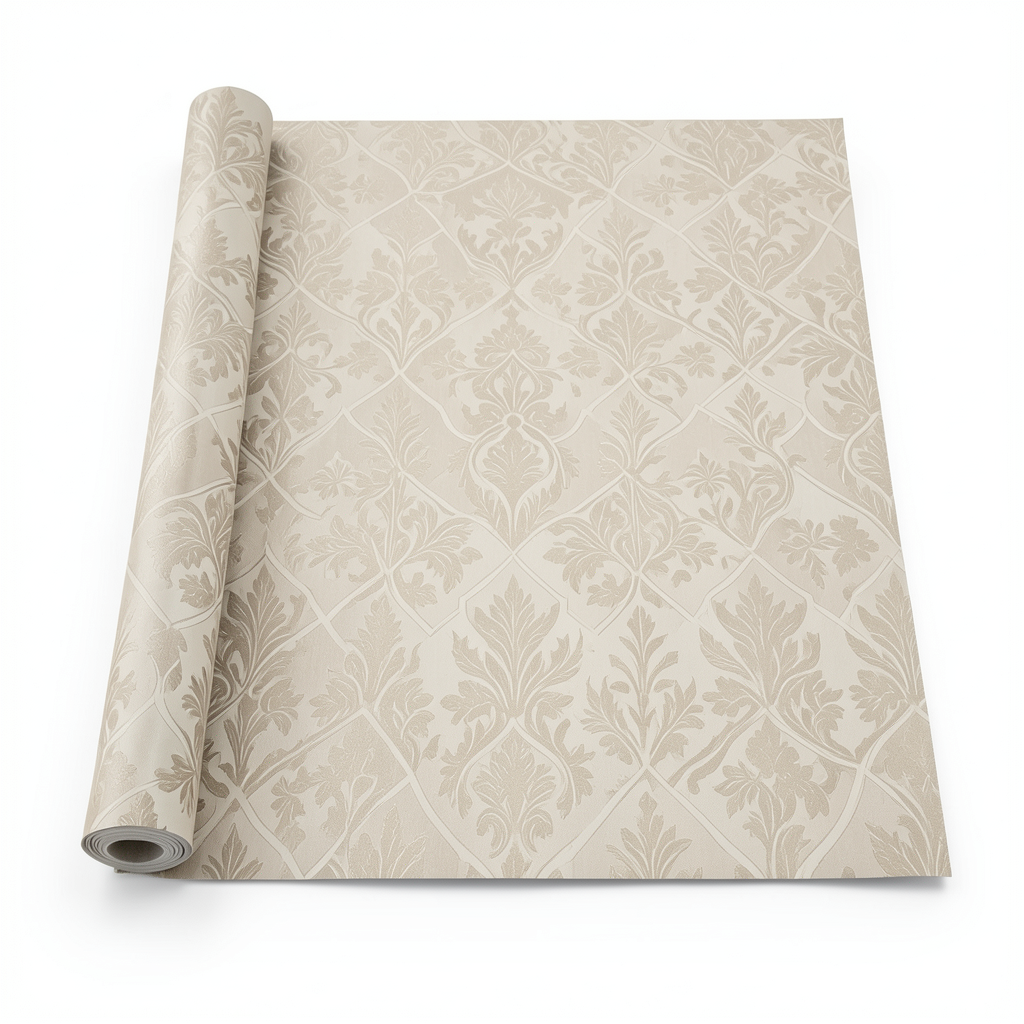 Italian Wallpaper Patterned Design Beige Color, Size 10m x 0.70m, Model 15095