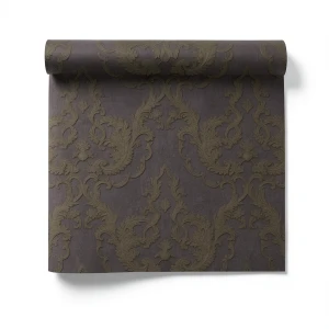 Classic Wallpaper Dark Brown Color, 10 m Length, 1.06 m Width, Model 81810