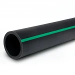 أنابيب HDPE ضغط  3.9 بار [PE 63] قطر خارجي 200 مم  SDR 21  لون اسود مع خط اخضر | مصنع المنى